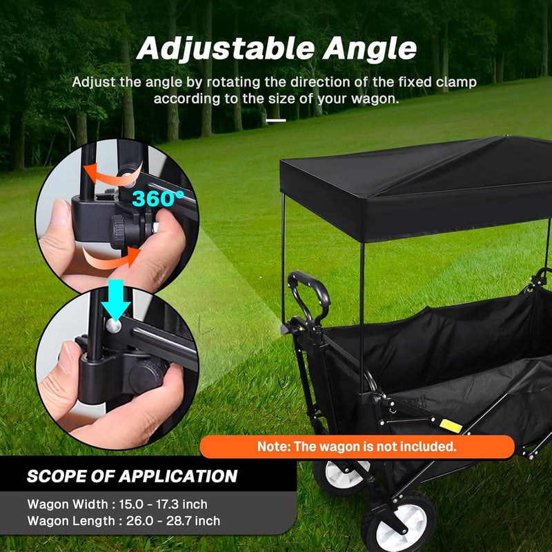 VOONKE Wagon Canopy Cover Garden Push Awning Portable Outdoor Stroller Accessories Awning for Garden Wagon,Shopping,Camping (Suitable for Folded,Gathering Folded Wagon) 17.3 * 27.2 inches - Image 5